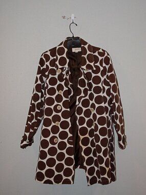 Merona Polka Dot Trench Coat Size Large